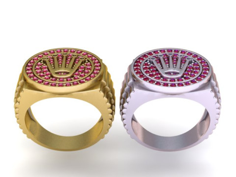 Crown Ring 3D Printable Model Model Cetak 3D