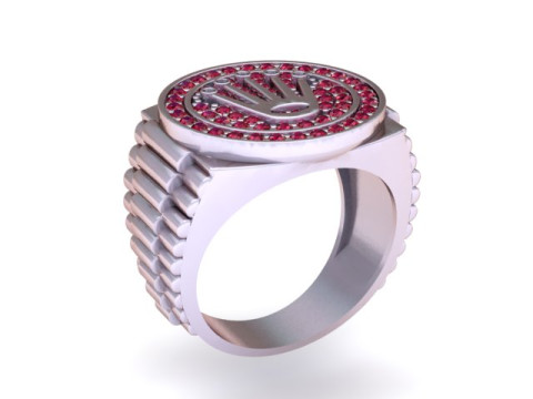 Crown Ring 3D Printable Model Model Cetak 3D