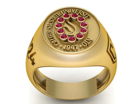 Modelo para impress&atilde;o 3D do anel da Universidade Estadual da Calif&oacute;rnia Modelo de Impressão 3D