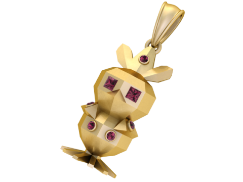 Gilded Golem Pendant 3D Printable Model Model Cetak 3D