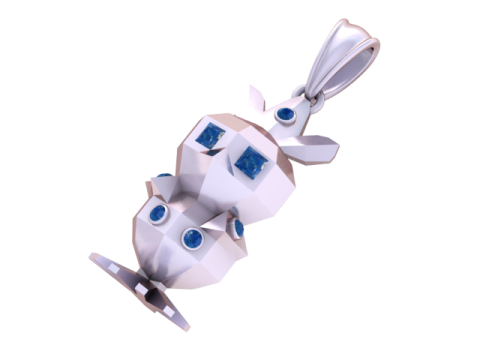 Gilded Golem Pendant 3D Printable Model Model Cetak 3D
