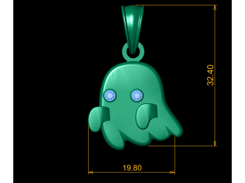Flying Ghost Pendant 3D Printable Model Modello di stampa 3D