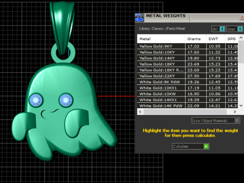 Flying Ghost Pendant 3D Printable Model Modello di stampa 3D