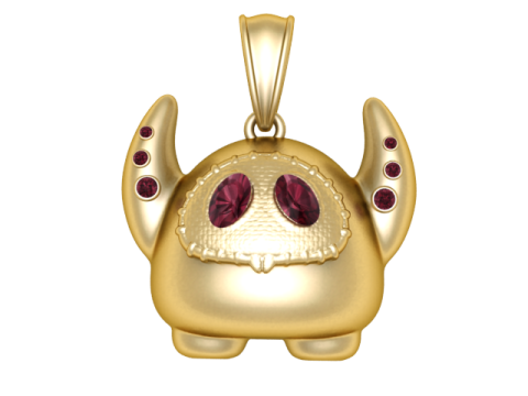 Gold Monster Pendant 3D Printable Model Modelo de impresión 3D
