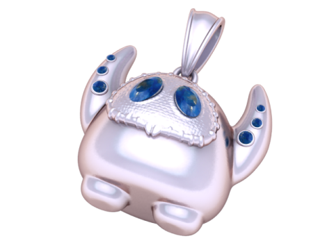 Gold Monster Pendant 3D Printable Model Modelo de impresión 3D
