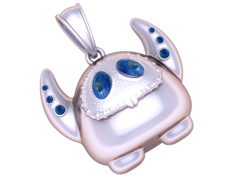 Gold Monster Pendant 3D Printable Model Modelo de impresión 3D