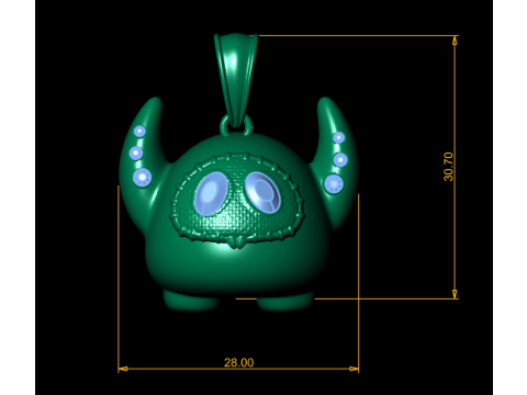 Gold Monster Pendant 3D Printable Model Modelo de impresión 3D