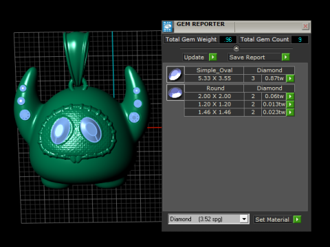 Gold Monster Pendant 3D Printable Model Modelo de impresión 3D