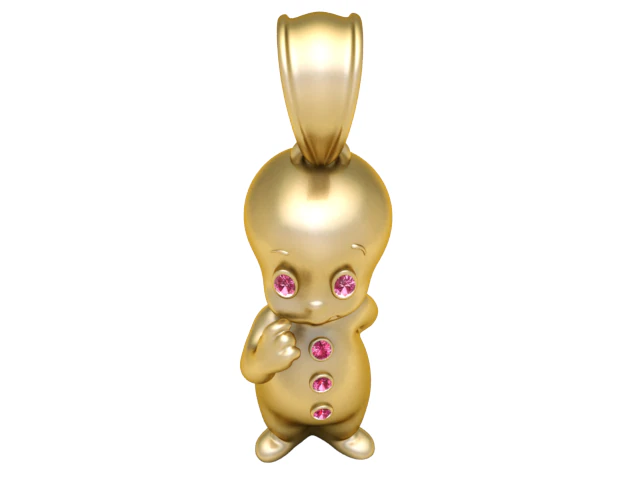 Casper Style Ghost Pendant 3D Printable Model 3D Print Model .c4d .max .obj .3ds .fbx .stl .blend 