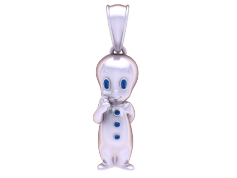 Casper Style Ghost Pendant 3D Printable Model 3D Принт Модель