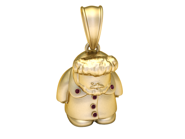 Modello stampabile 3D con ciondolo Babbo Natale Modello di stampa 3D .c4d .max .obj .3ds .fbx .stl .blend 