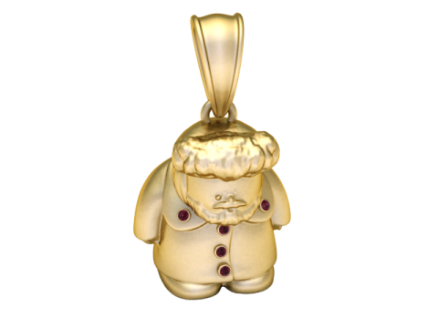 Santa Claus Pendant 3D Printable Model Modello di stampa 3D
