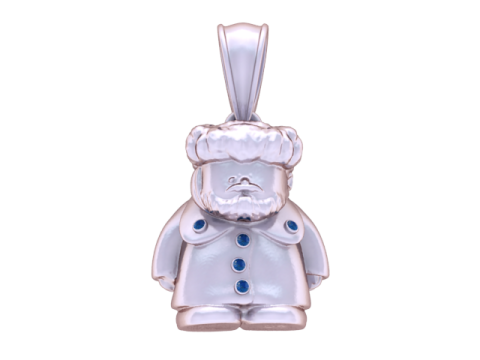 Modello stampabile 3D con ciondolo Babbo Natale Modello di stampa 3D