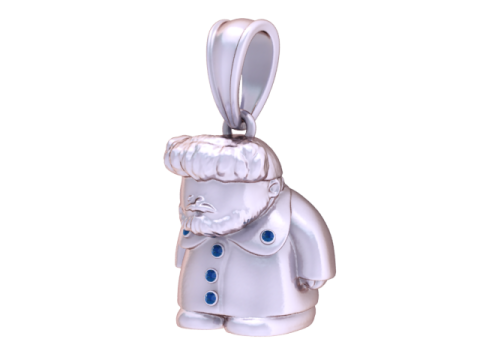 Modello stampabile 3D con ciondolo Babbo Natale Modello di stampa 3D