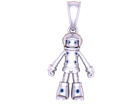 Gold Robot Pendant 3D Printable Model 3D Принт Модель