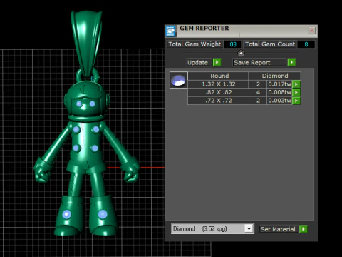 Gold Robot Pendant 3D Printable Model 3D Print Model