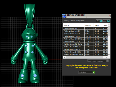 Gold Robot Pendant 3D Printable Model 3D Принт Модель