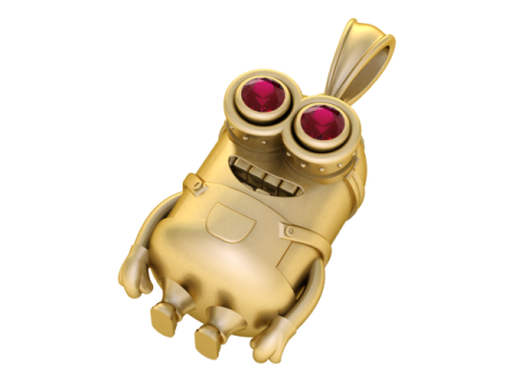 Golden Goggle Guardian Pendant 3D Printable Model 3D printmodel
