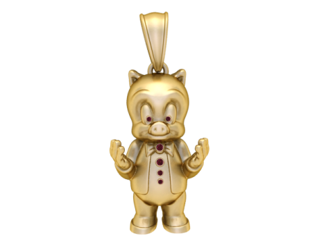 The Dapper Piglet Pendant 3D Printable Model Modelo de impresión 3D