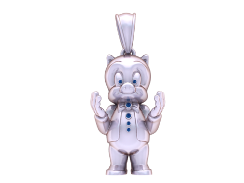 The Dapper Piglet Pendant 3D Printable Model Modèles 3D en vedette
