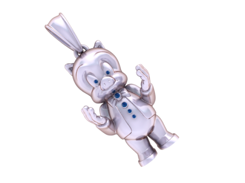 The Dapper Piglet Pendant 3D Printable Model Modèles 3D en vedette