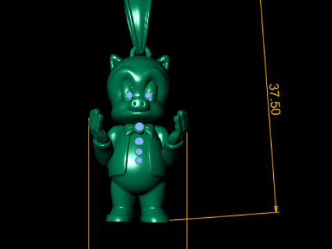 The Dapper Piglet Pendant 3D Printable Model Modèles 3D en vedette