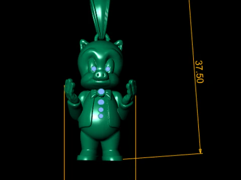 The Dapper Piglet Pendant 3D Printable Model 3D Print Model