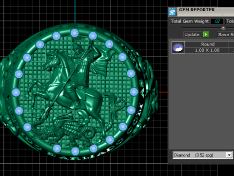 Saint George Valor Signet Ring 3D Printable Model Modelo de impresión 3D