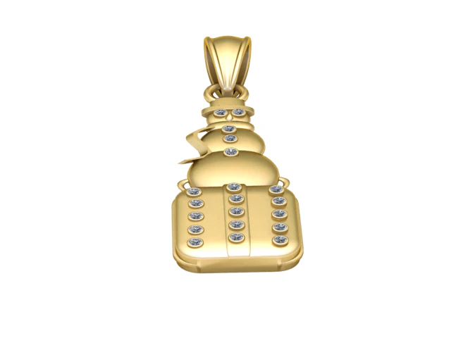 Frosty Luxe Snowman Pendant 3d printable model 3D Print Model .c4d .max .obj .3ds .fbx .stl .blend 