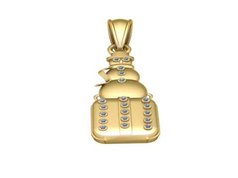 Frosty Luxe Snowman Pendant 3d printable model Modello di stampa 3D
