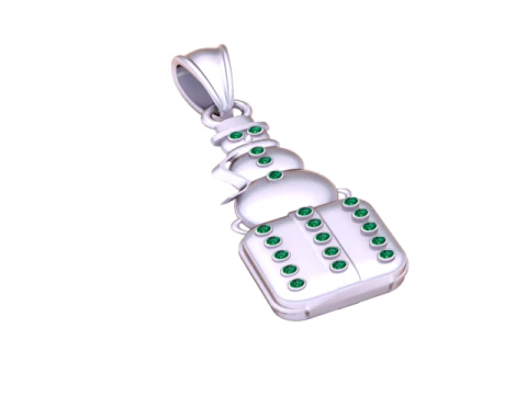 Frosty Luxe Snowman Pendant 3d printable model 3D Print Model