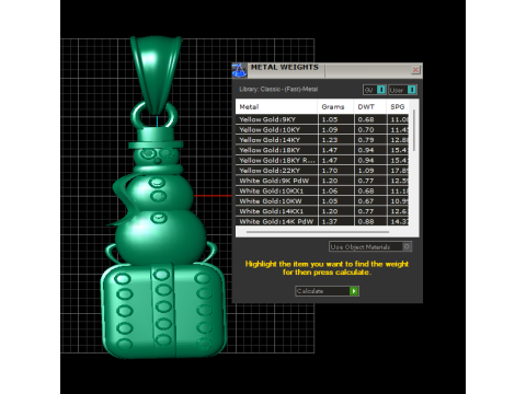 Model cetak 3d Liontin Manusia Salju Frosty Luxe Model Cetak 3D