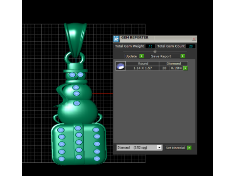 Model cetak 3d Liontin Manusia Salju Frosty Luxe Model Cetak 3D