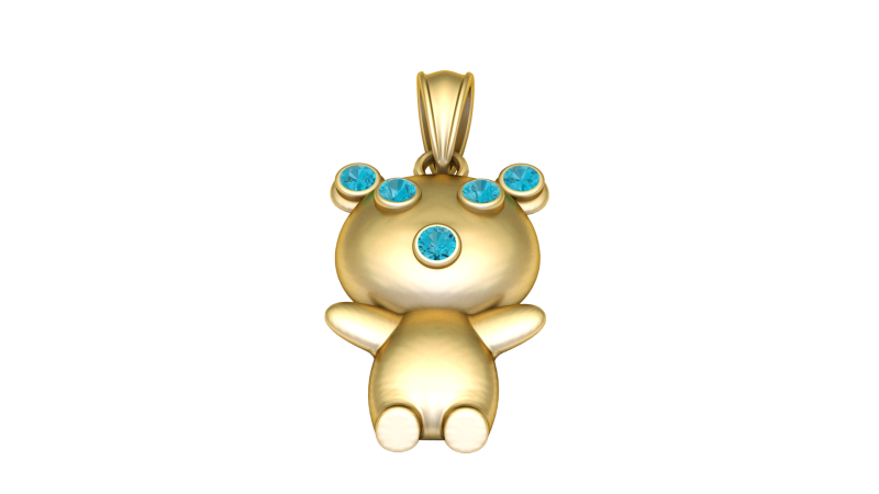Model cetak 3d Liontin Teddy Berkilau Model Cetak 3D .c4d .max .obj .3ds .fbx .stl .blend