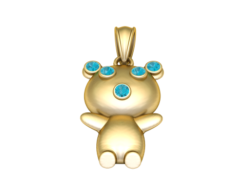 Sparkle Teddy Pendant 3d printable model 3D प्रिंट मॉडल