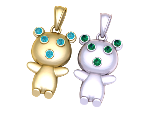 Model cetak 3d Liontin Teddy Berkilau Model Cetak 3D