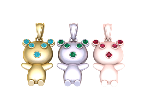 Model cetak 3d Liontin Teddy Berkilau Model Cetak 3D