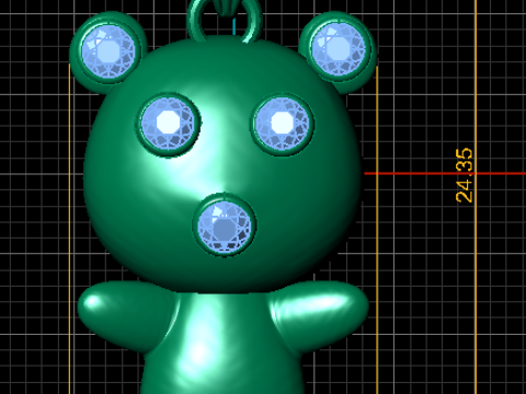 Model cetak 3d Liontin Teddy Berkilau Model Cetak 3D