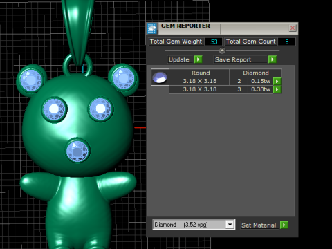 Model cetak 3d Liontin Teddy Berkilau Model Cetak 3D