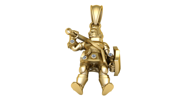Knight Warrior Pendant 3d printable model 3D Принт Модель .c4d .max .obj .3ds .fbx .stl .blend