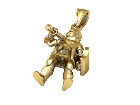 Modello stampabile 3d con ciondolo cavaliere guerriero Modello di stampa 3D