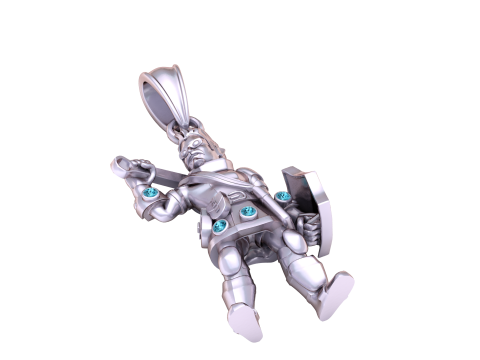 Modello stampabile 3d con ciondolo cavaliere guerriero Modello di stampa 3D