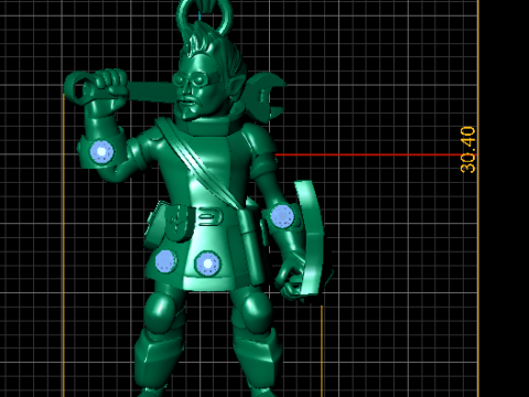 Modello stampabile 3d con ciondolo cavaliere guerriero Modello di stampa 3D