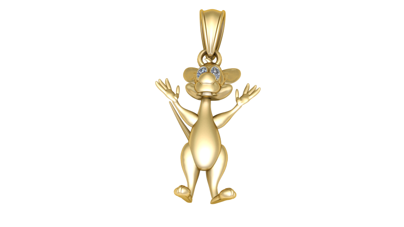 Whimsical Mouse Pendant 3d printable model 3Dプリントモデル .c4d .max .obj .3ds .fbx .stl .blend