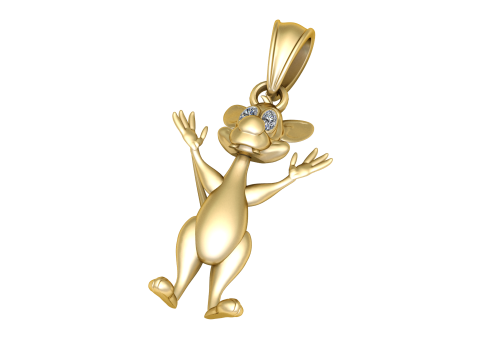 Whimsical Mouse Pendant 3d printable model 3Dプリントモデル