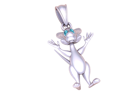Whimsical Mouse Pendant 3d printable model 3Dプリントモデル