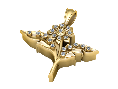 Modello stampabile 3d con ciondolo girasole Modello di stampa 3D