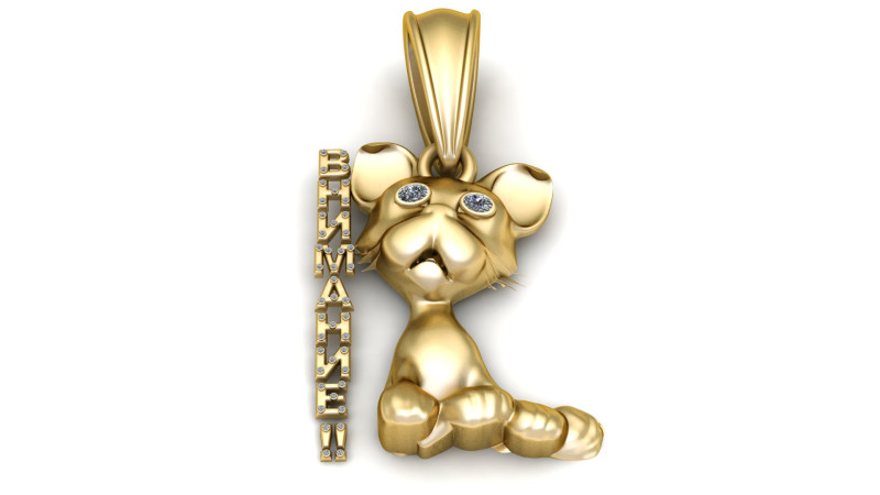 Dog animal pendant 3D printable model 3D Принт Модель .c4d .max .obj .3ds .fbx .stl .blend