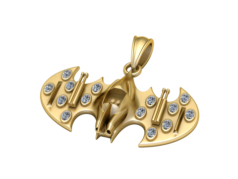 蝙蝠侠吊坠 3D 可打印模型 3D 打印模型