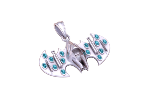 蝙蝠侠吊坠 3D 可打印模型 3D 打印模型